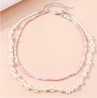 SET OF 2 DAISY SEED BEAD CHOKERS - Beachin Surf