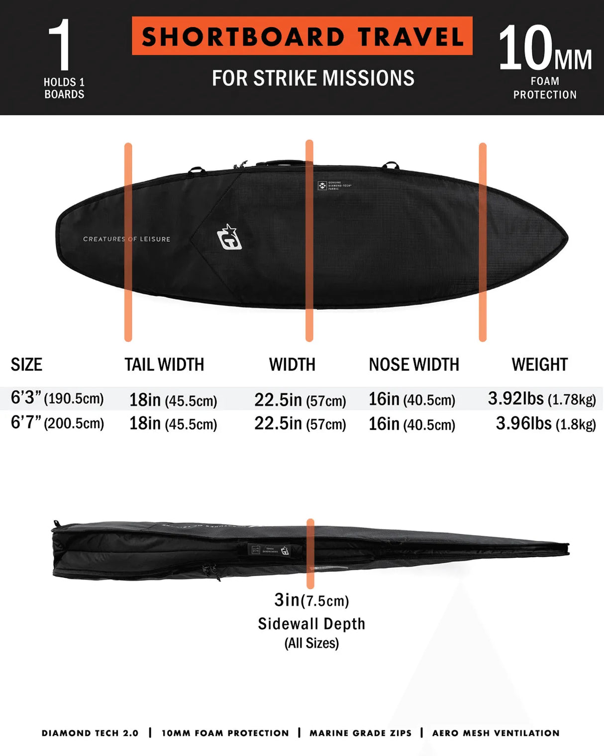 Shortboard Travel Dt2.0 - Beachin Surf