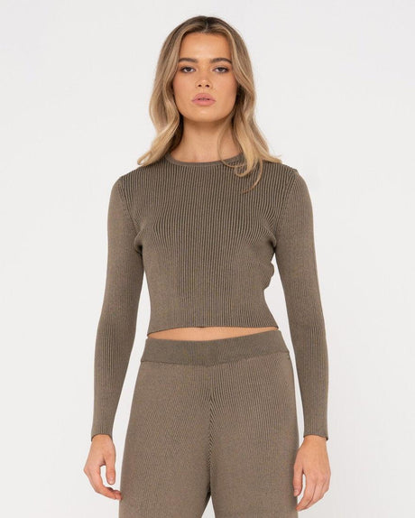 Solace Long Sleeve Knitted Top - Beachin Surf