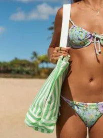 Strippy Beach Large Tote Bag - Beachin Surf