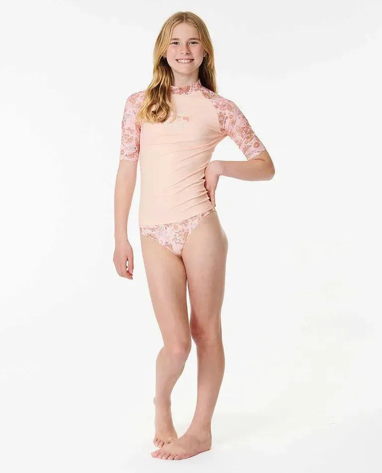 Sun Catchers Short Sleeve 3 Piece Swim Set - Girls (8-16 Years) - Beachin Surf