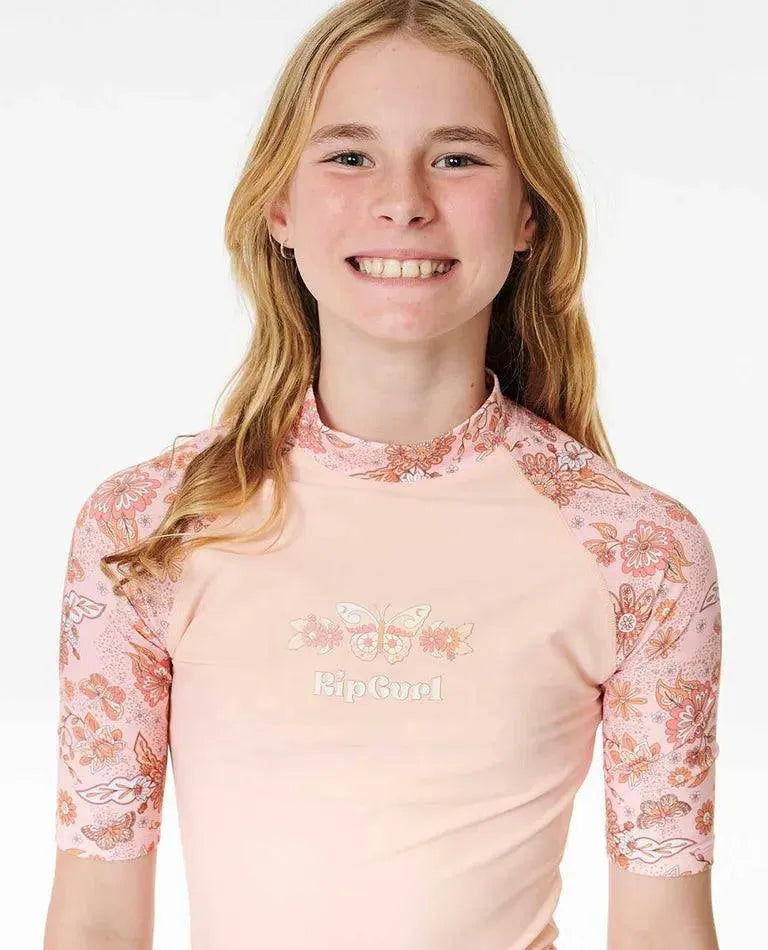 Sun Catchers Short Sleeve 3 Piece Swim Set - Girls (8-16 Years) - Beachin Surf