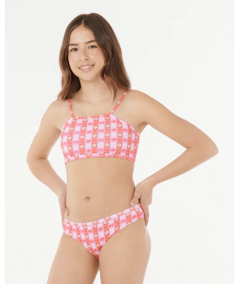 Sunset Check Rib Bikini - Girl
