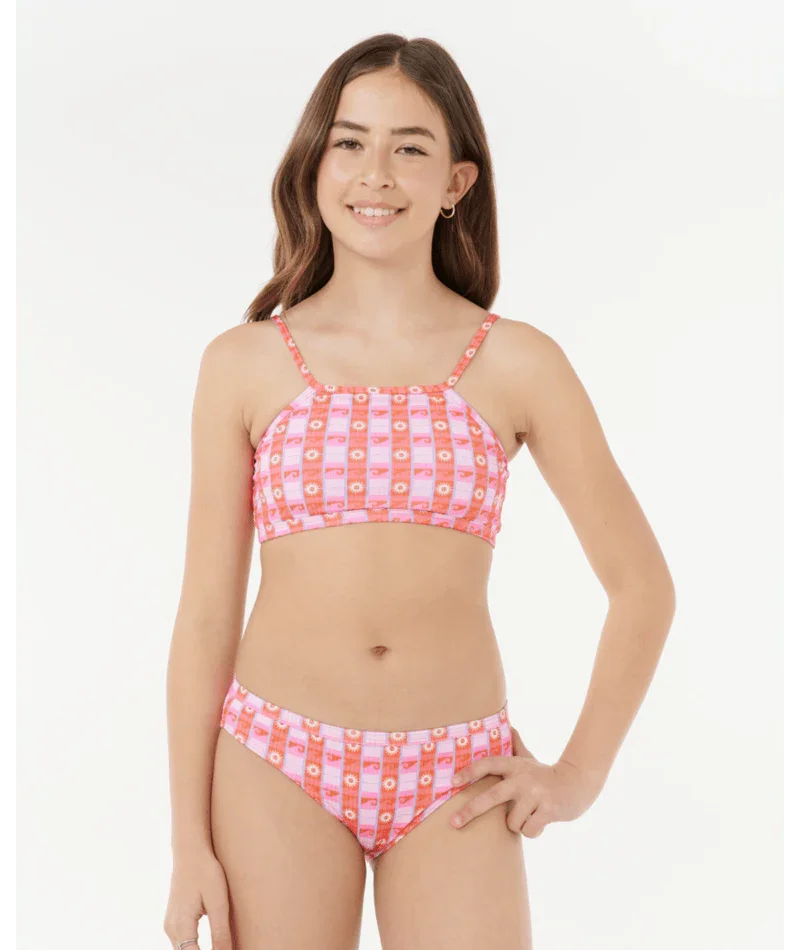 Sunset Check Rib Bikini - Girl