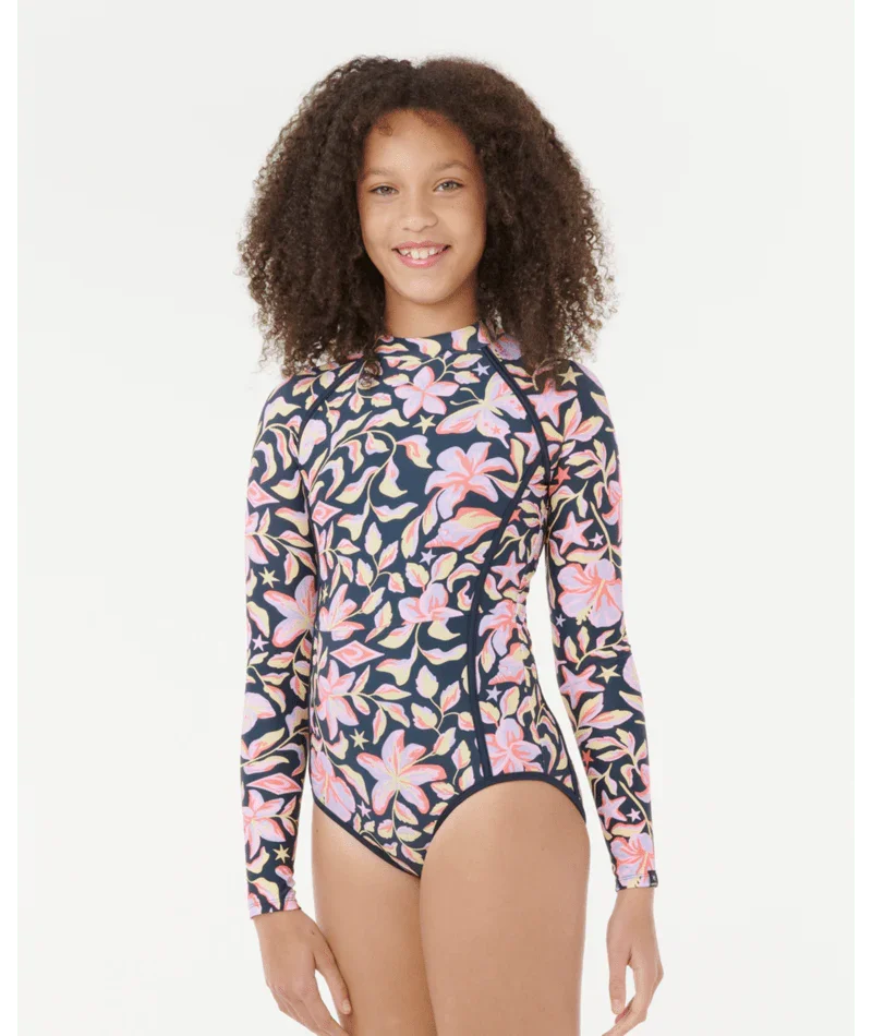 Sunset Skies Long Sleeve Surf Suit Swimsuit - Girls