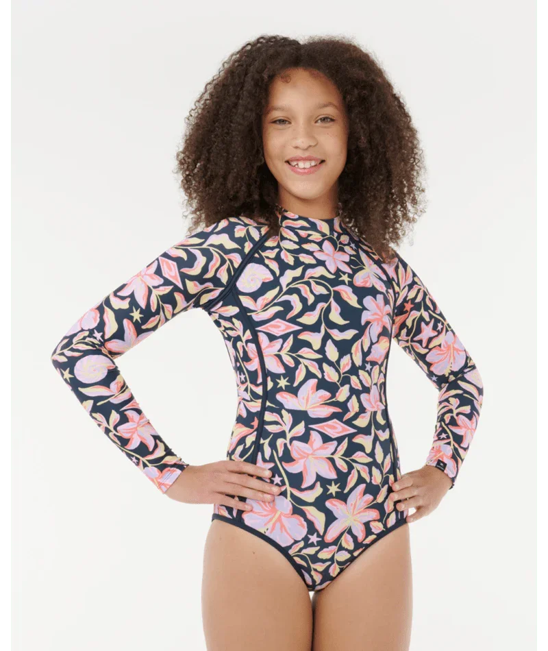 Sunset Skies Long Sleeve Surf Suit Swimsuit - Girls