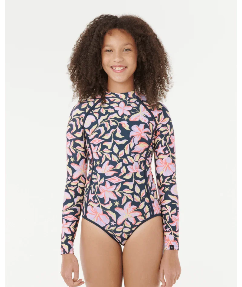 Sunset Skies Long Sleeve Surf Suit Swimsuit - Girls