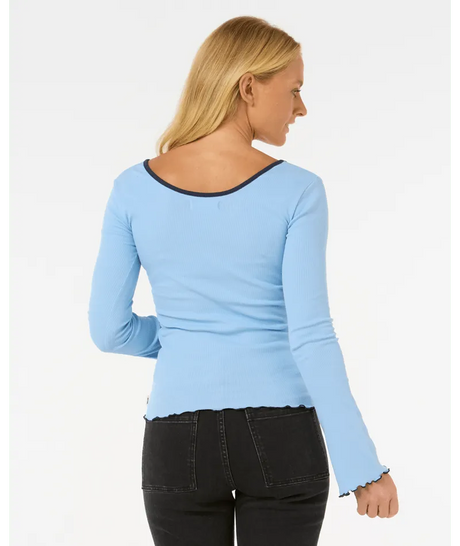 Textured L/S Top - Beachin Surf