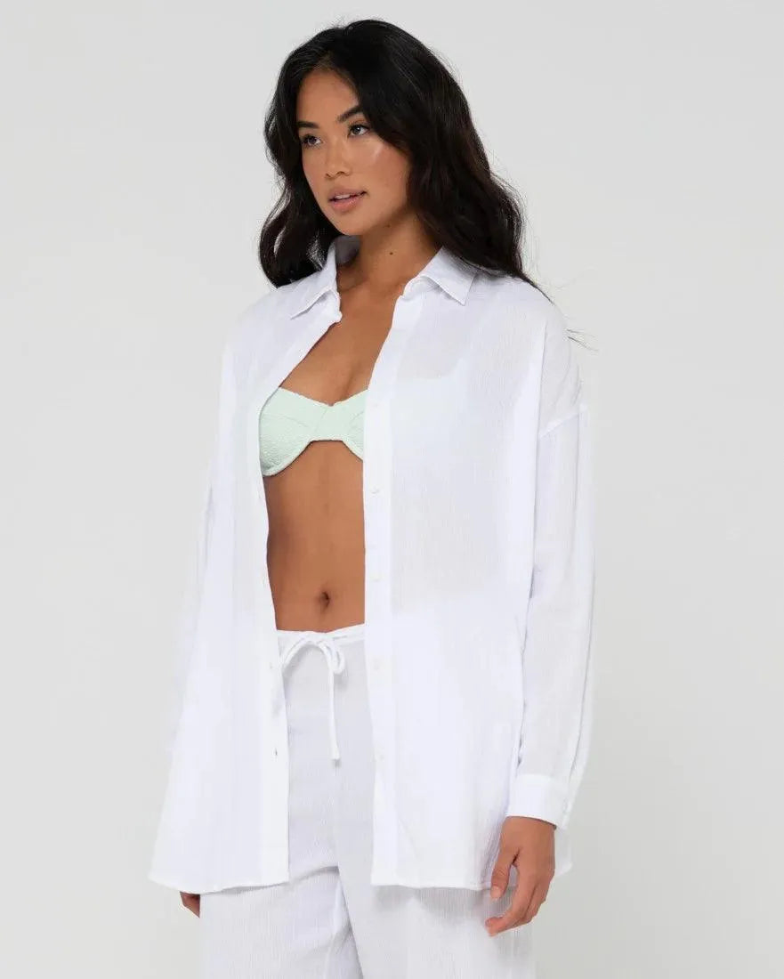 Vahala Oversized Long Sleeve Shirt - Beachin Surf