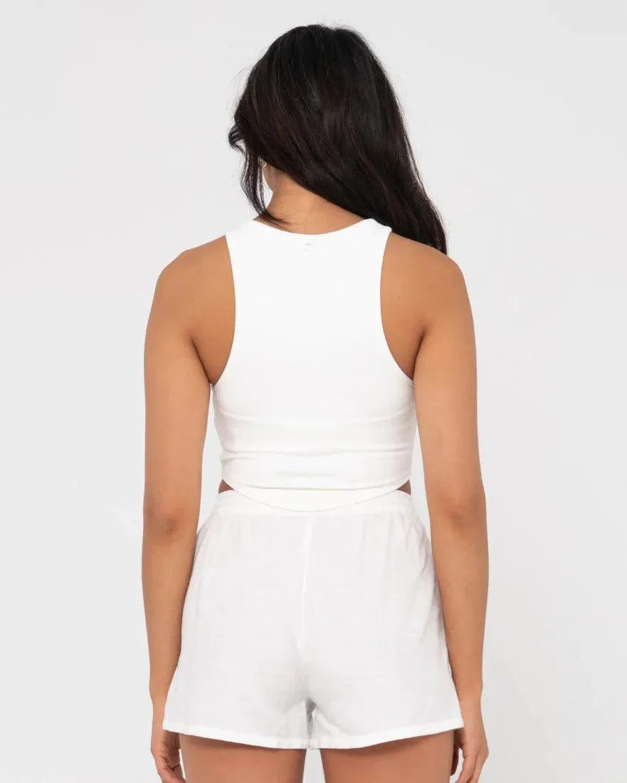 Vicky Curved Hem Crop Tank - Beachin Surf