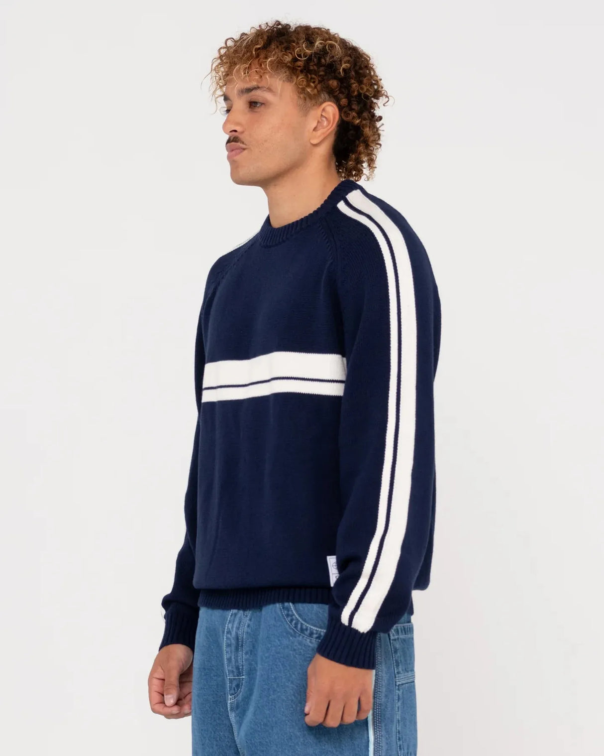 White Lines 2.0 Knitted Crew - Beachin Surf