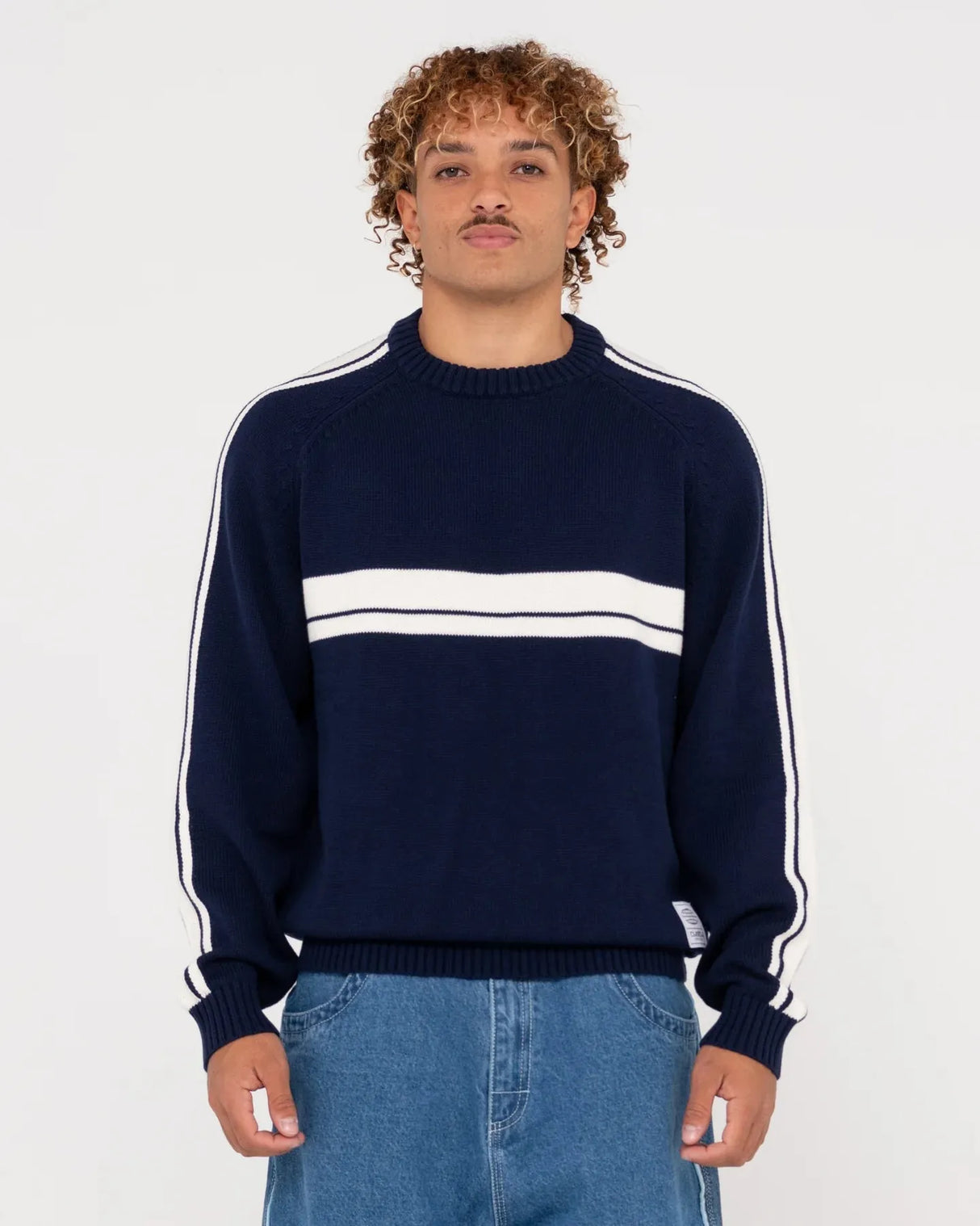 White Lines 2.0 Knitted Crew - Beachin Surf