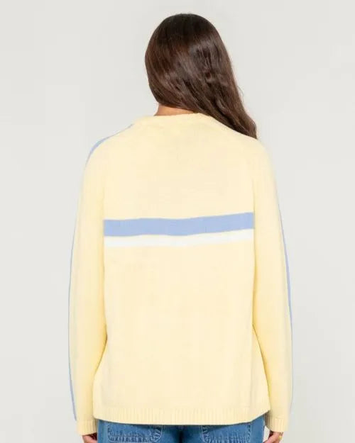 White Lines Long Sleeve Crew Neck Knit - Beachin Surf