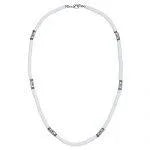 White Shell & Hematite Pendant W/ Wave Beads - Beachin Surf