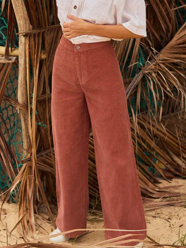 Winter Around - Wide Leg Corduroy Trousers - Beachin Surf