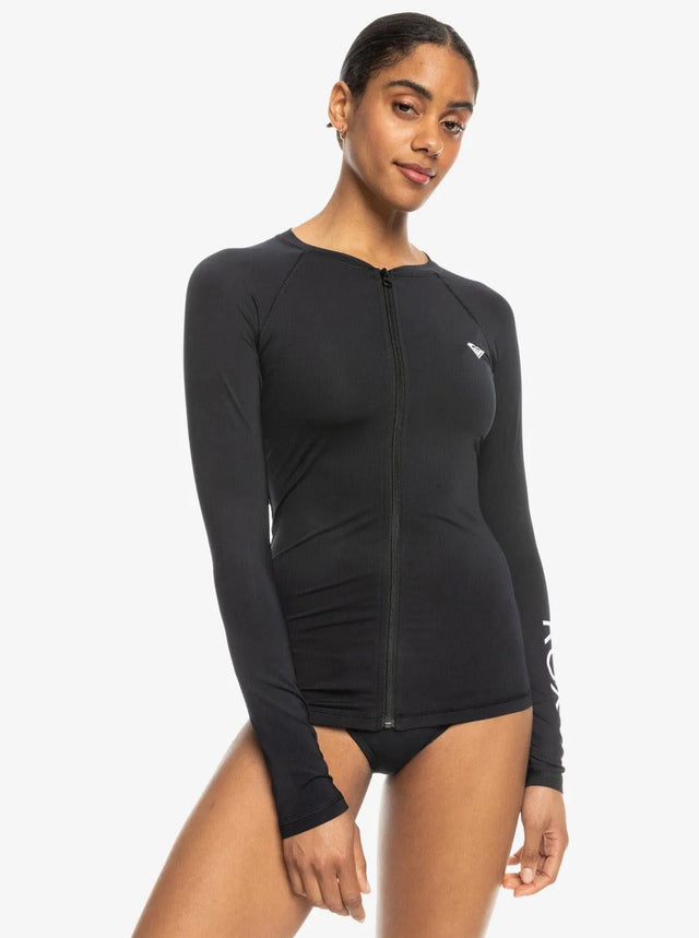 Womens New Essentials Long Sleeve Zip-Up Rash Vest - Beachin Surf