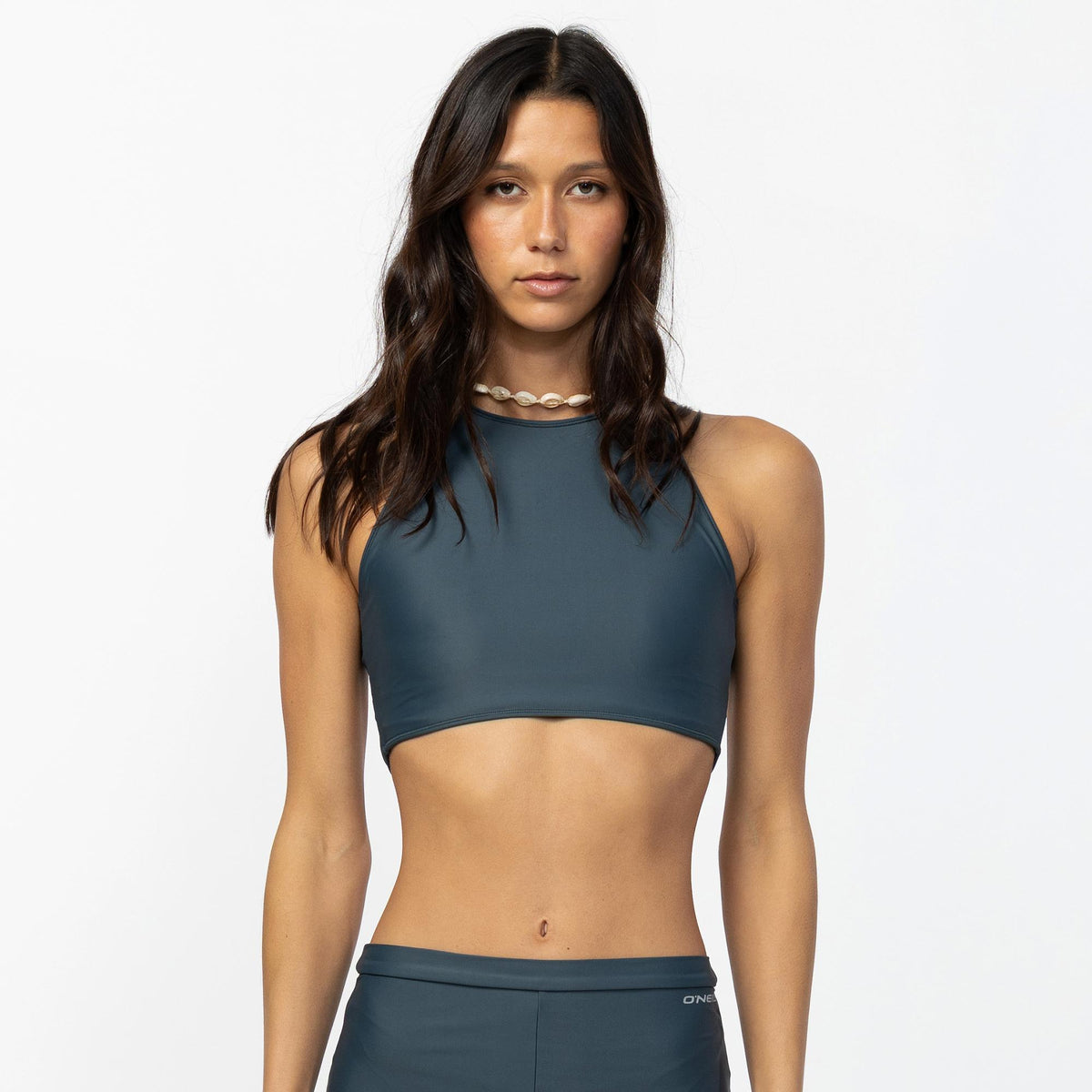 O'Neill Performance Surf Glenwood High Neck Bikini Top Slate