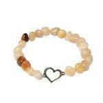 Yellow Jade Bracelet W/ Heart - Beachin Surf