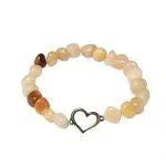 Yellow Jade Bracelet W/ Heart