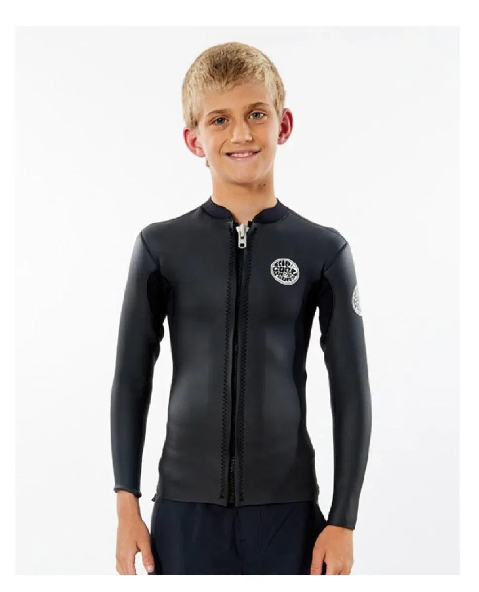 Boys Dawn Patrol Long Sleeve 1.5Mm Front Zip Wetsuit Jacket