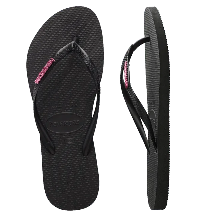 Havaianas - Slim Metal Logo - Hot Pink