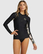 Hideaway Long Sleeve Half Zip Rash Vest - Beachin Surf