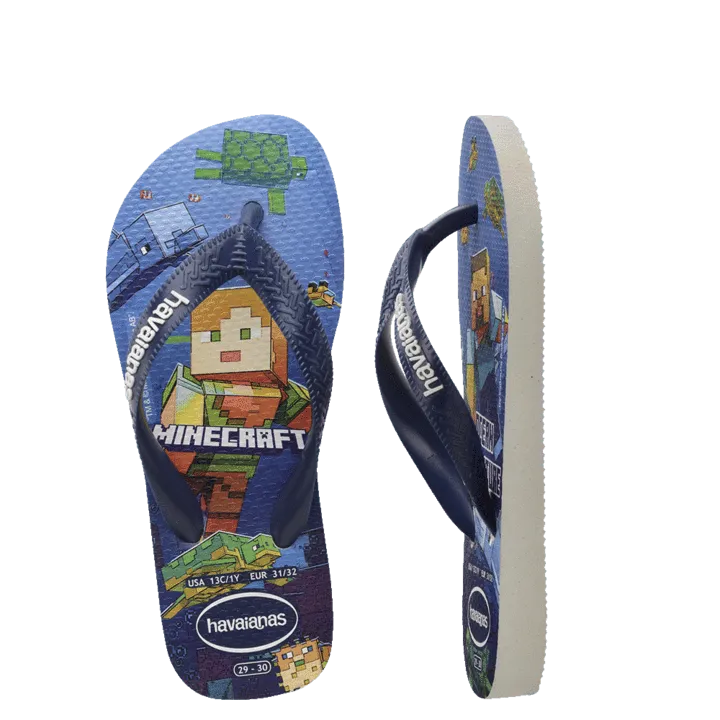 Kids Top Minecraft Thongs - Beachin Surf