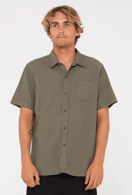 Overtone Short Sleeve Linen Shirt | RUSTY | Beachin Surf