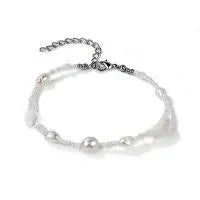 Pearl & Seashell Adjustable Anklet