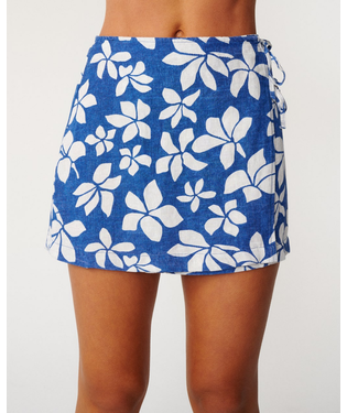 Paraiso Linen Wrap Mini Skirt