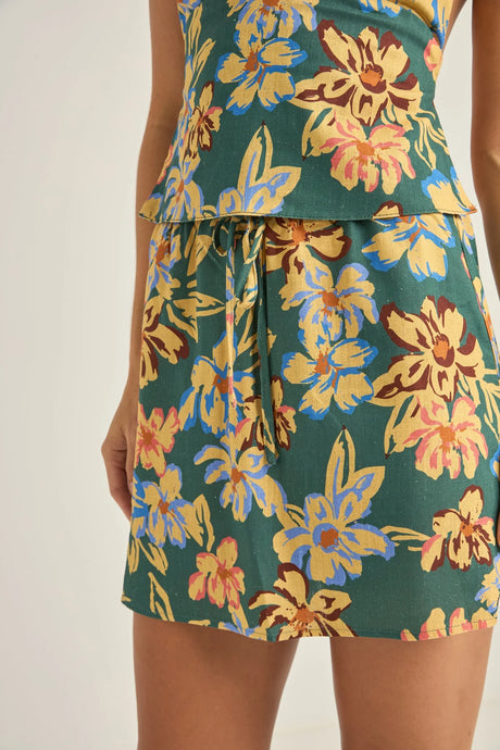 Hawaiian Floral Mini Skirt