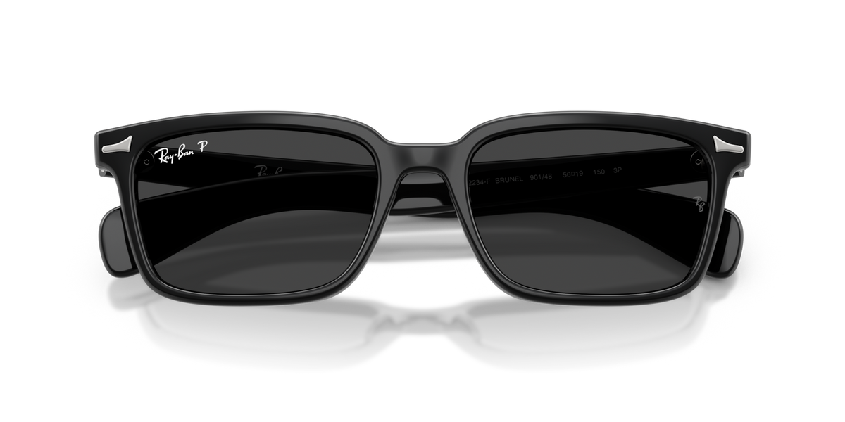 Ray-Ban Brunel Low Bridge Fit - Black W/ Polar Black