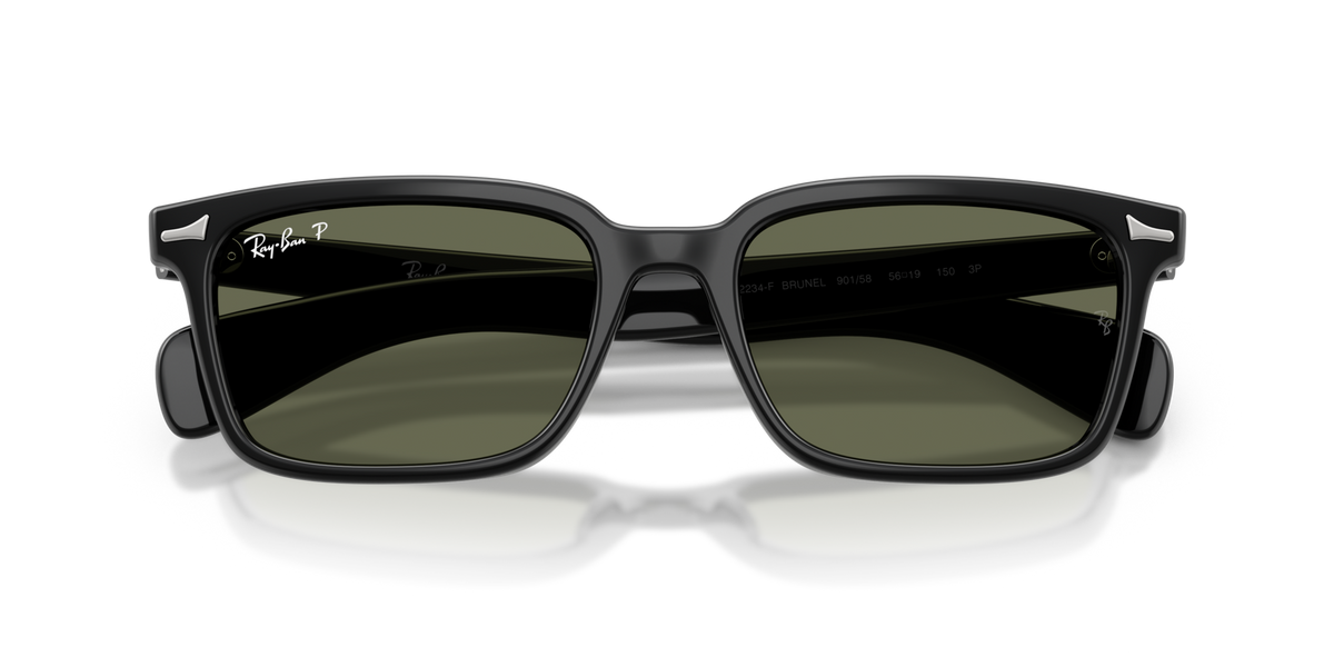 Ray-Ban Brunel Low Bridge Fit - Black W/ Green Polar
