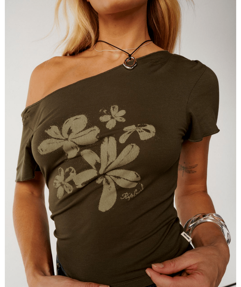 Echo Wave Off Shoulder Tee