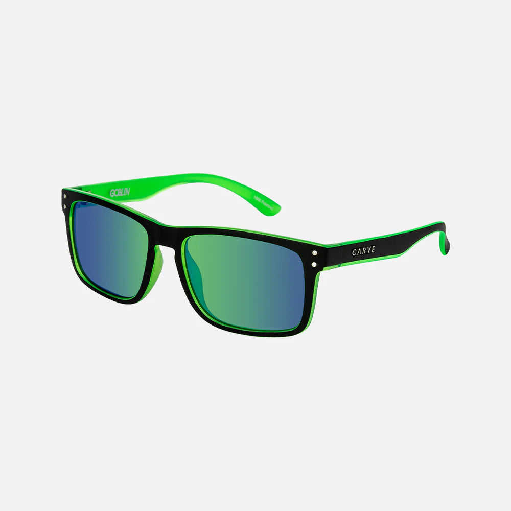 Goblin - Polarized Iridium Matte Black / Green Frame Sunglasses