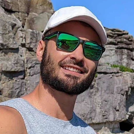 Goblin - Polarized Iridium Matte Black / Green Frame Sunglasses