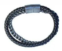 2- STRAND ST CHAIN & LEATHER ROPE BRACELET - Beachin Surf