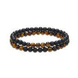 2-STRAND TIGER EYE & MATT BLK BEADED BRACELETS - Beachin Surf