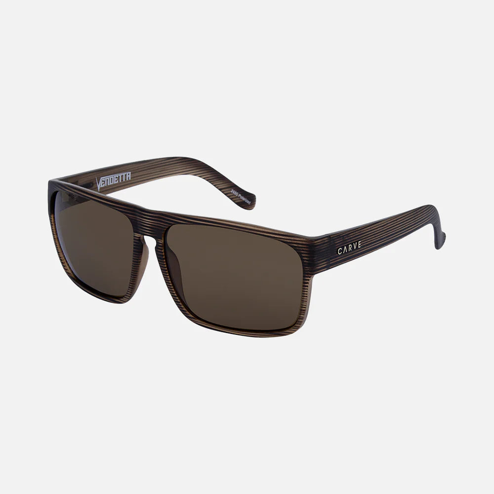 Vendetta - Matte Brown Translucent Streak Frame Brown Polarized Lens