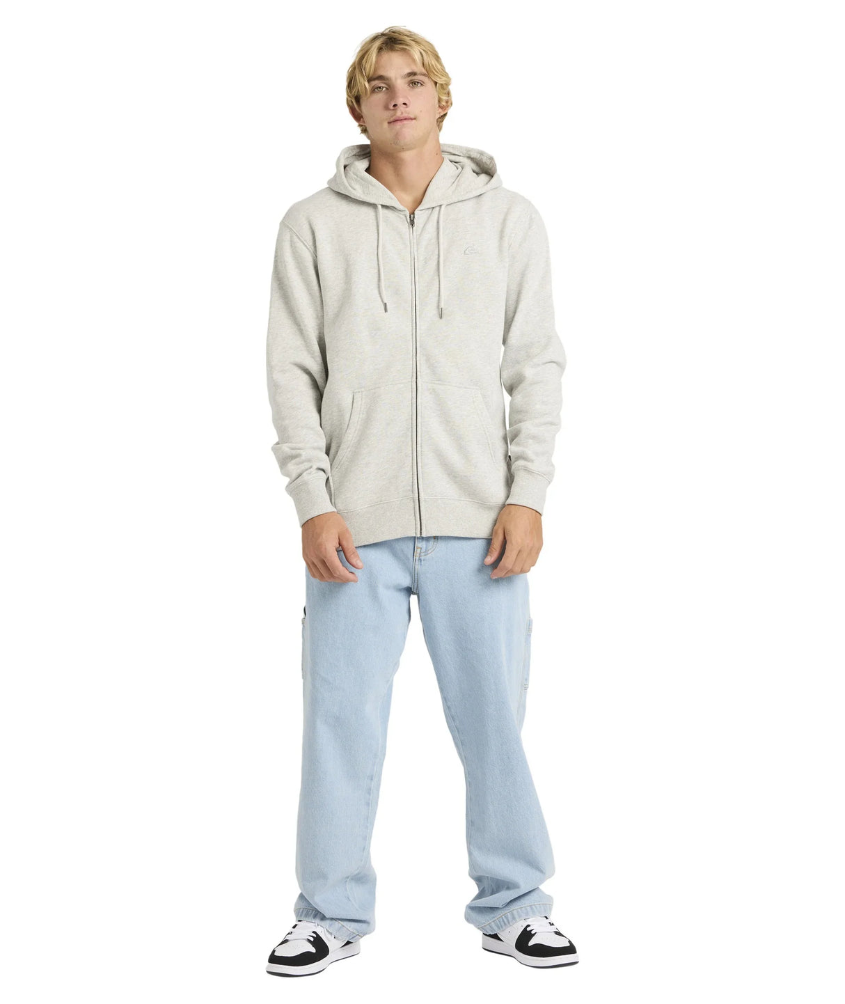 Salt Water Zip Hoodie - Light Grey Heather