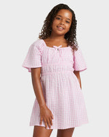 Girls 8-16 Daisy Check Mini Dress