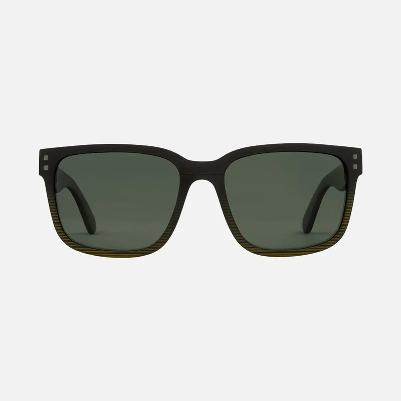 Rivals XL - Matte Black to Olive Streak Frame with Green Polarized Lens