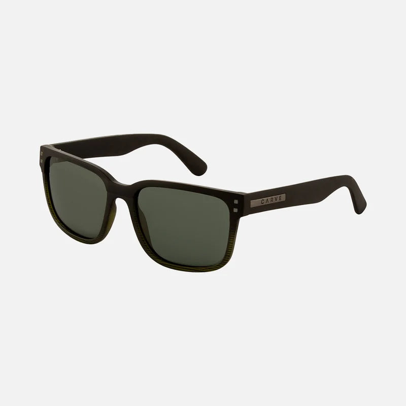 Rivals XL - Matte Black to Olive Streak Frame with Green Polarized Lens