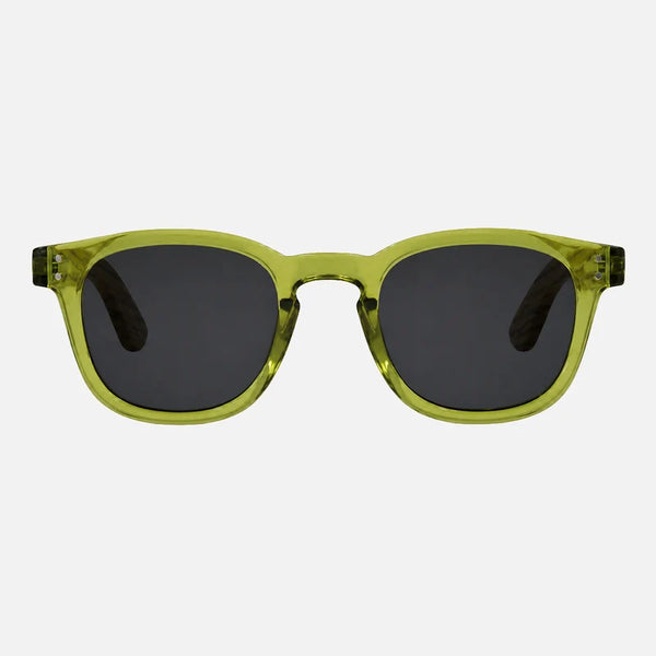 Havana - Crystal Green Frame with Wooden Temple Grey Polarized Lens