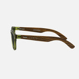 Havana - Crystal Green Frame with Wooden Temple Grey Polarized Lens