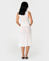 Roma Low Rise Lace Midi Skirt