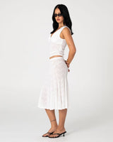 Roma Low Rise Lace Midi Skirt