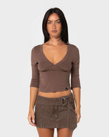 Rikki Vee Neck Jersey Top