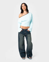 Yuno Reverse Long Sleeve Slouch Top