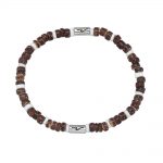 COCONUT BEADED BRACELET W/ CYCLINDER WAVE BEADS